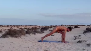 Sun salutation traditional for more freedom and length in spine use