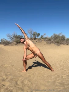Naked sunday yoga pose side angle