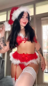 Decorate the tree with me booty thong stockings heels part 3