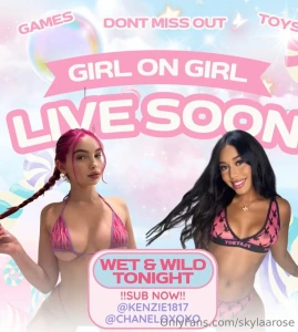 Girl on girl naughtiness tonight kenzie1817 with chaneloxoxo are going part 1