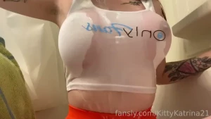 Fyp wanna see me soak myself with water goes right through my shirt part 1