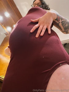 Look at how round and huge my tummy looks in this tight dress part 4