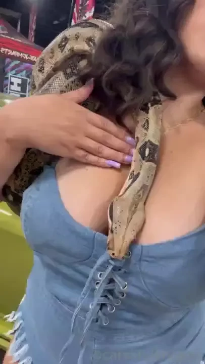 Even the snake loves my tits 