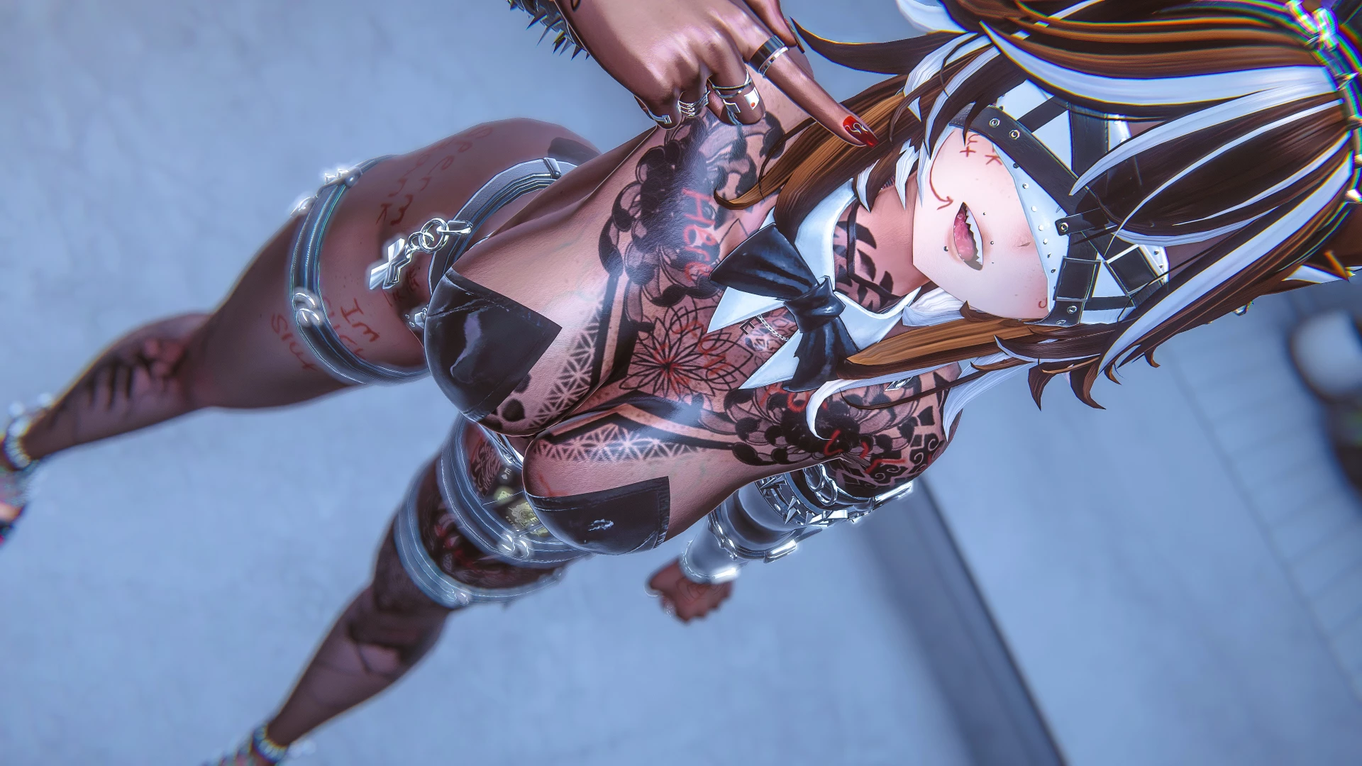 Vr facetracking tattoos latex stockings feet ass part 5 