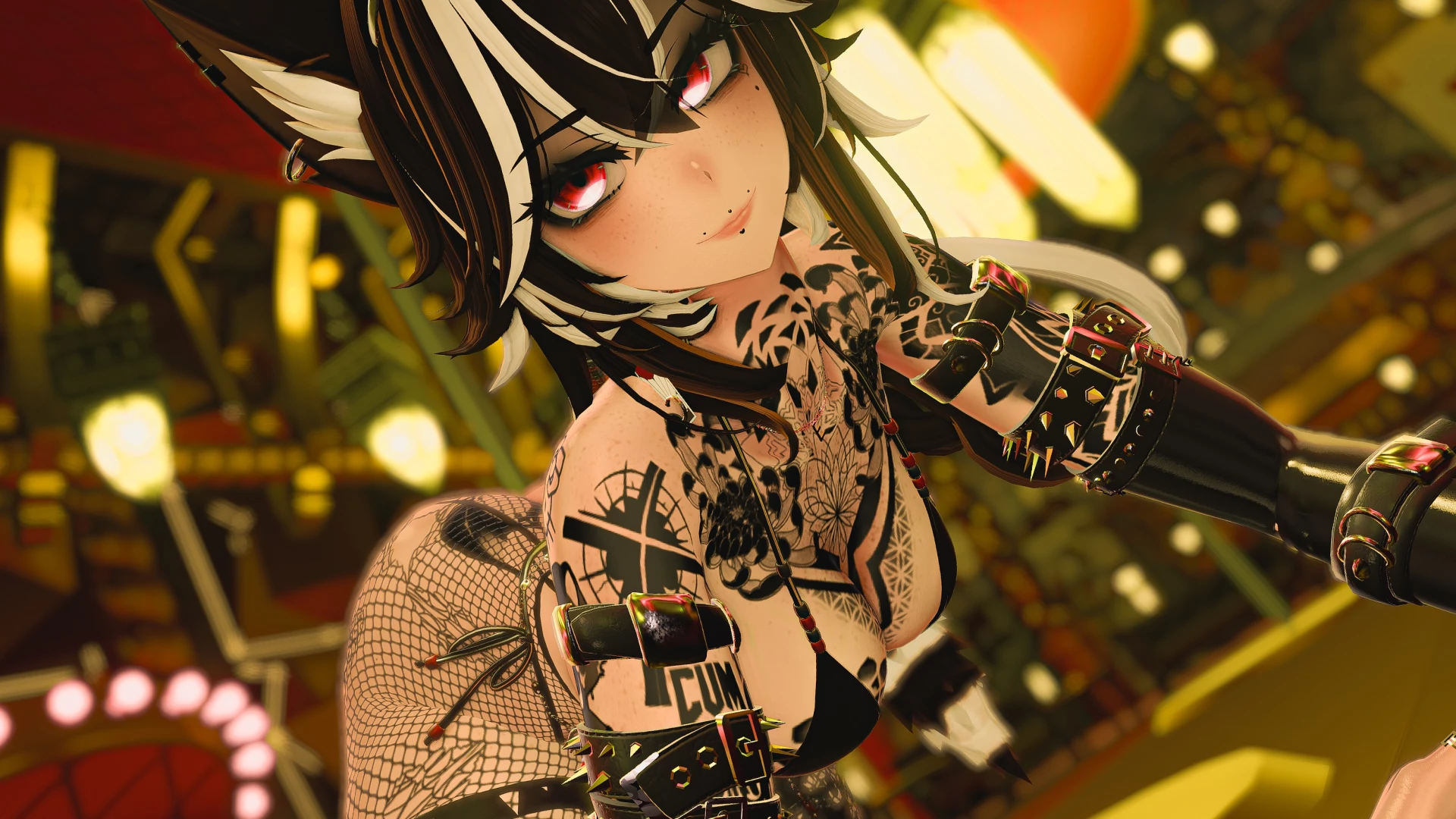 Vr facetracking tattoos dancer stripper tease 