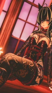 Posing in front of the window before our date vr facetracking tattoos