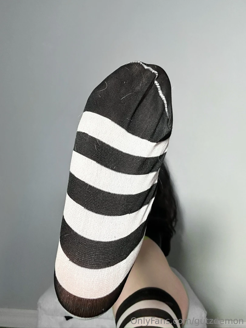 Green or black thong with striped thigh highs part 9 