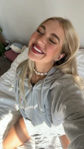 Cozy heart sleepy smile