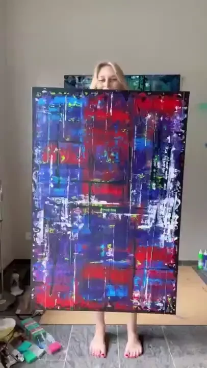 The finished piece vs the bts of painfully trying to stay in the same 