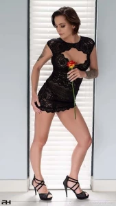 Classic the little black number and the shorter hair