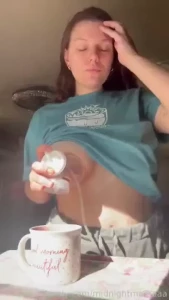 How convenient is it that mommy is her own personal cow mmm love me a