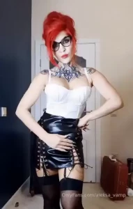 Wow there s something very big hiding under that black skirt and it