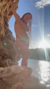 A sunset romance salty golden skin on our own little island somewhere