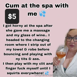 I got horny at the spa after she gave me a massage and my glass of