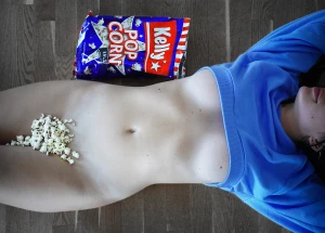 Who would snack some popcorn