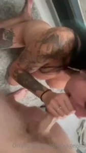 Gagging slobbering blowjob