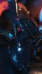 Latex spanking with mistressfirewolf and trishadoll shot by