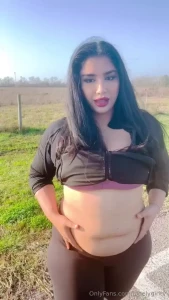Look at my big fat belly while i do this mukbang in public