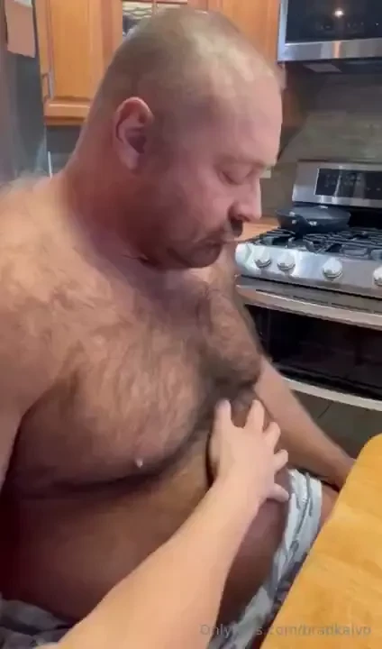Good boy rubbing daddy s fur was a dream come true for him how lucky 