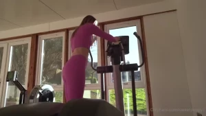 Pink leggings with tanned tights underneath something different a