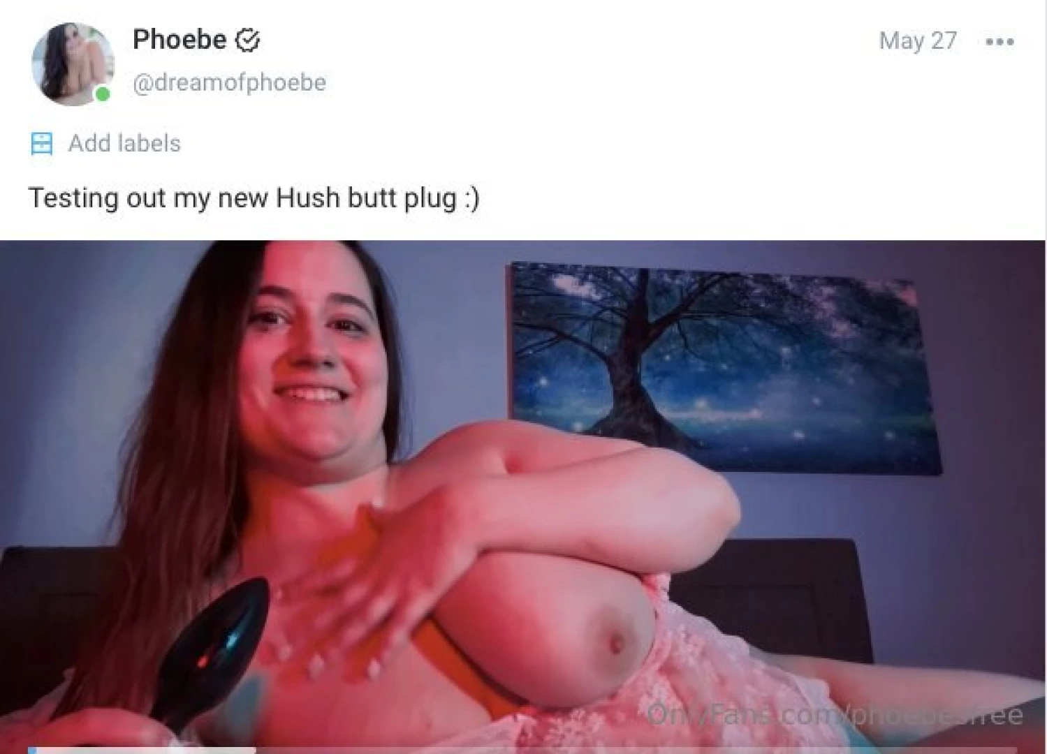 Watch me react as my hush butt plug goes in my first time using it 