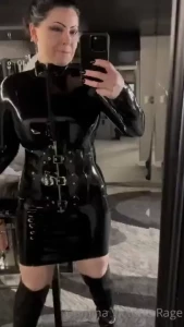 Very serious dominatrix here pre photo shoot last week somehow never