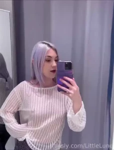 A lil sheer try on nipples sheertryon sheer pokies nobra pale petite