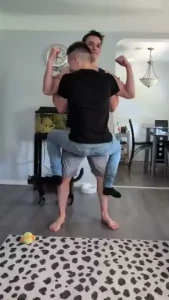 Step-bro testing my sturdiness