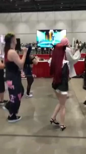 Played some just dance with a bunch of strangers at a convention and