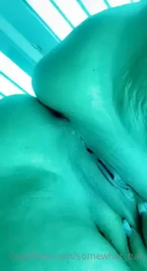 My pussy started throbbing while i was tanning i had to play with it