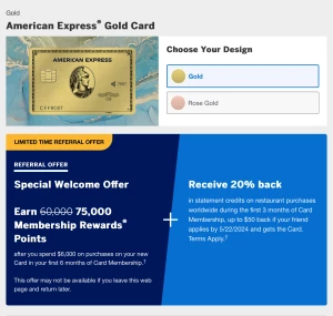 Get 75 000 american express points with this link https