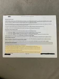 Previous post shows you the letter i used to get old addresses deleted part 2