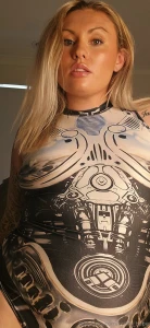 Pics in my cyborg body suit and a video of me playing with my clear