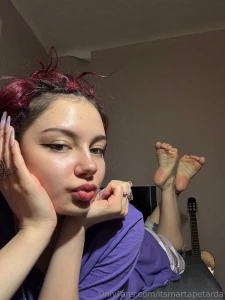 Cute girl in her cozy pajamas dominates you with her princess feet part 6