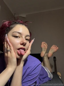 Cute girl in her cozy pajamas dominates you with her princess feet part 8