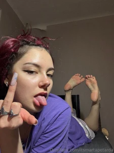 Cute girl in her cozy pajamas dominates you with her princess feet part 7