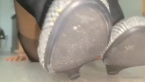 Surprise back with some black nylons sexy nylons tease with a bit of