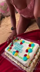 It s not even my birthday but he want to lick the icing off