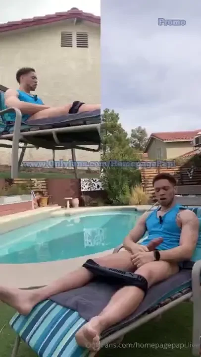 Pool boy - just wanted to bust a nut poolside this morning 