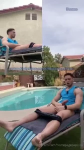 Pool boy - just wanted to bust a nut poolside this morning