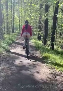 Ride a bike without pants why not haha