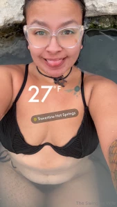 Enjoyed private hot springs this weekend it was 27 and snowing join my