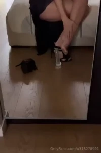 With the toy at my feet and heels