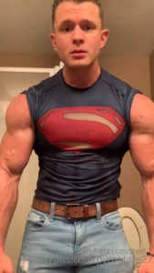 pyroblaze27 - Steel superman pec bouncing part 2 