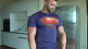 Superman pec bounce by cockyboyalex20 pecbounce pecpop pecbouncing