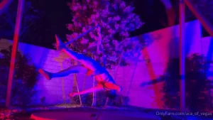 Naked shibari self-suspension