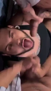 Double cum shot on davids face who s next