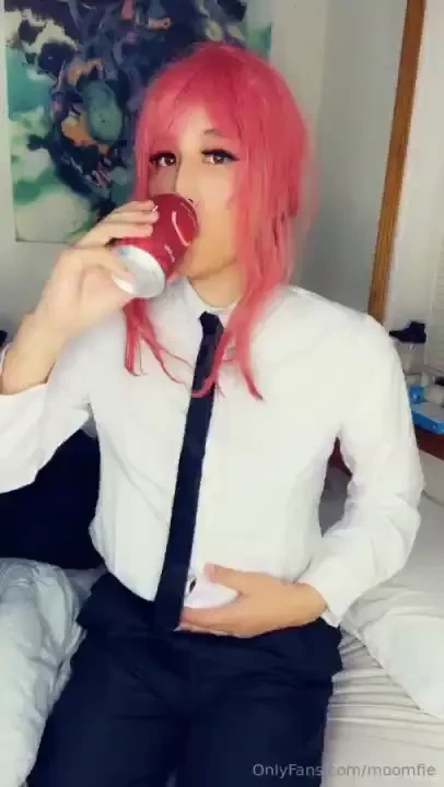 Makima drinks a can and gets a bloated belly this was meant for a 