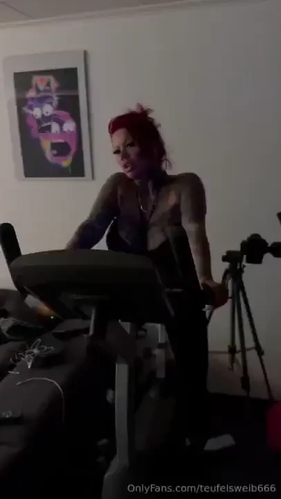 I m so hot on the bike that i m going to unpack my big silicone tits 