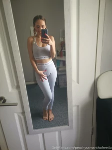 See through sexy grey tight gym gear part 2